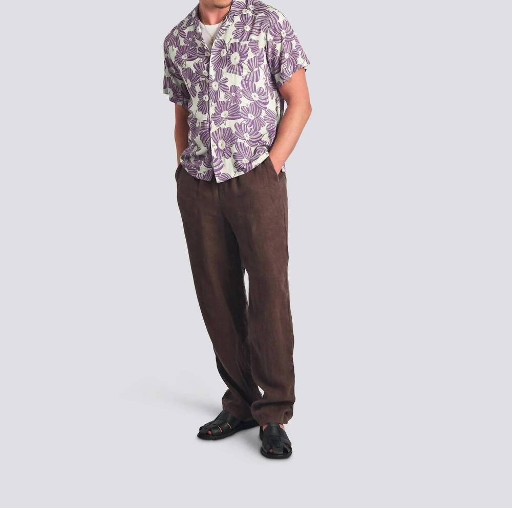 NEW BATHER taro breeze camp shirt in purple